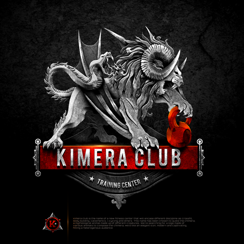 Mythology.. abstract fire-breathing monster as our logo for kimera, concurso  Design de logo