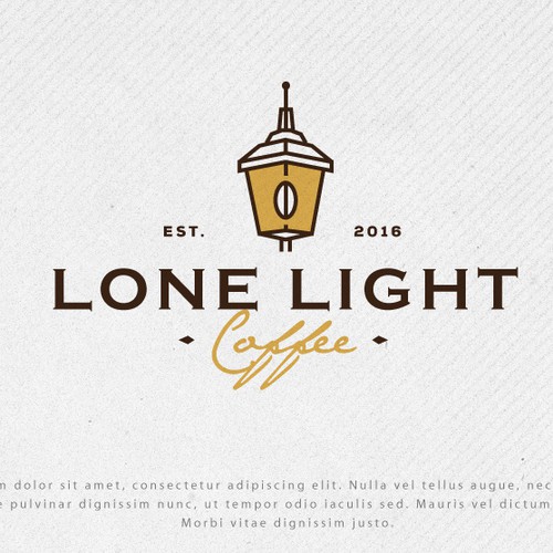 Cafe design with the title 'Logo for Lone Light Coffee'