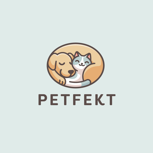 Dog and cat logo with the title 'Petfekt'