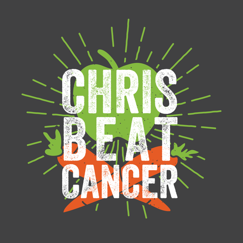 Orange and green design with the title 'Logo design for the "Chris Beat Cancer" blog'