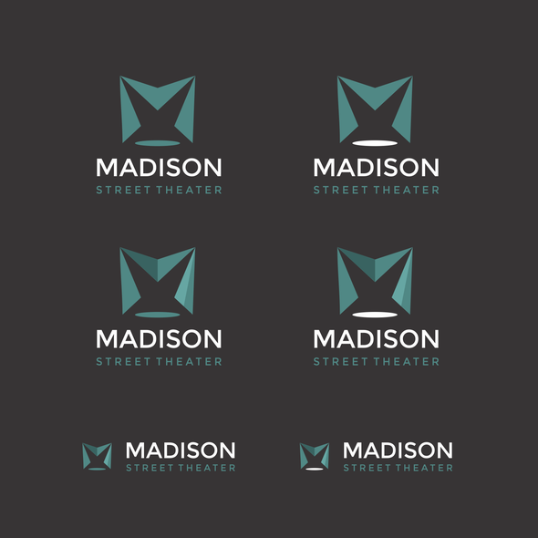 Stage design with the title 'Contemporary logo for Madison street theater in Chicago'