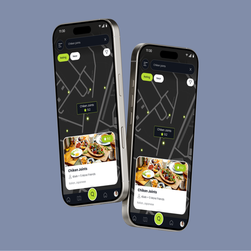 Review design with the title 'Mobile app design for food delivery'