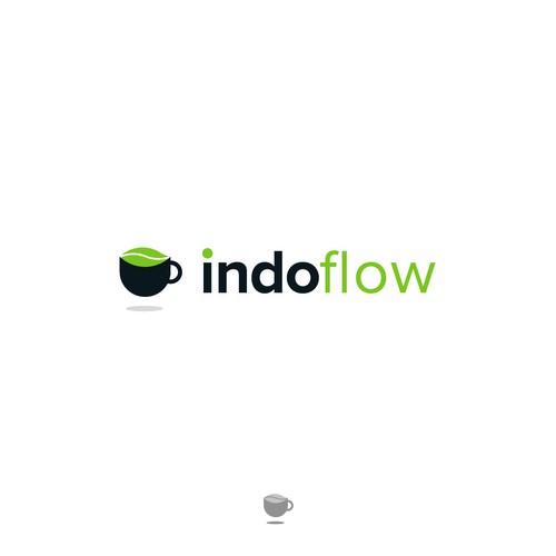 Teacup design with the title 'Indo flow - Tea Logo'