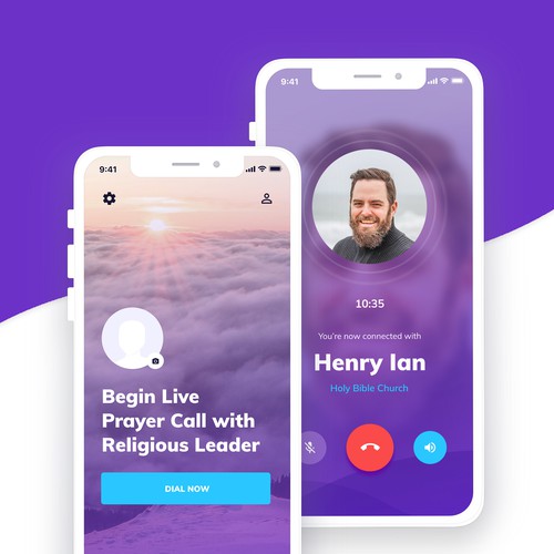 Adobe XD design with the title 'Divine Dial App'