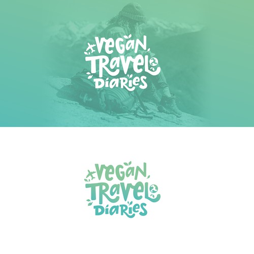 Diary logo with the title 'vegan travel diaries'