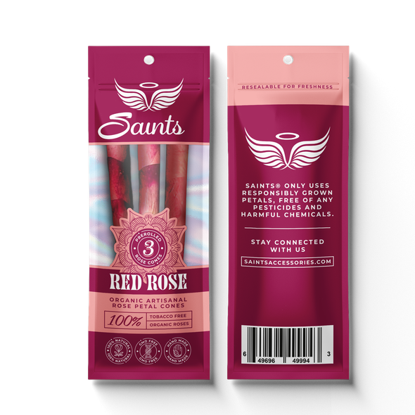 Rose packaging with the title 'Saints Preroll'