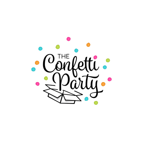 Confetti logo with the title 'Logo for a Party Online Boutique'