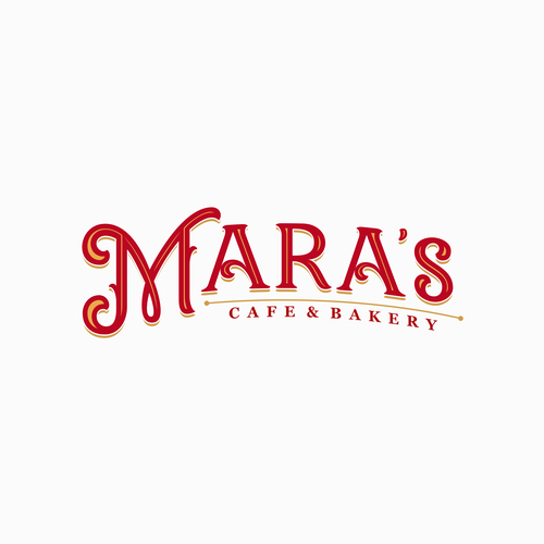 Typeface design with the title 'Decorative logotype for Mara's cafe & bakery.'