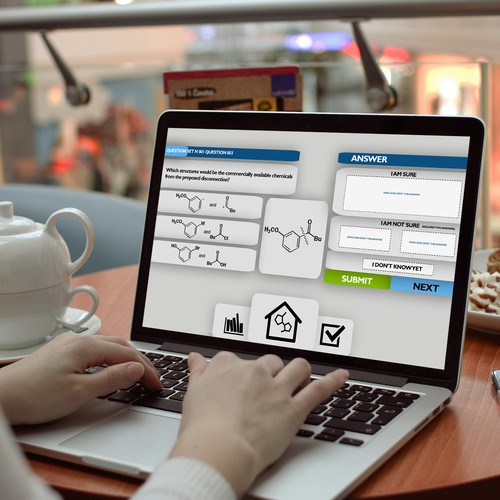 Education illustration with the title 'StartUp looking for visually stimulating chemistry images to pitch a software idea'