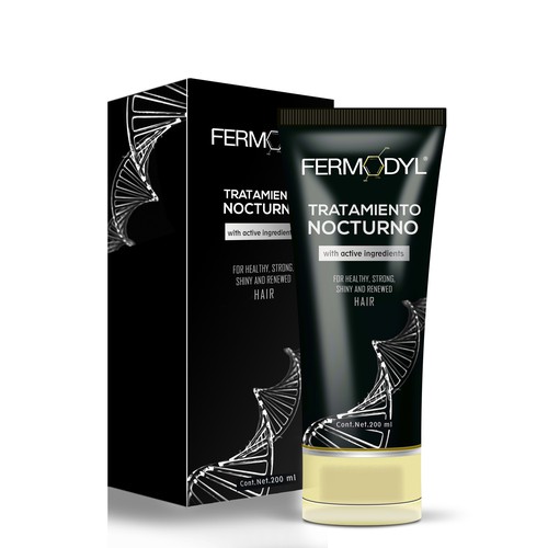 Simple packaging with the title 'Box and tube for hair treatment'