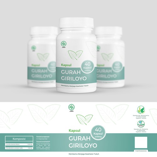 Herbal label with the title 'Herbal medicine label'