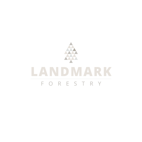 Neutral logo with the title 'Logo Concept for LANDMARK FORESTRY'