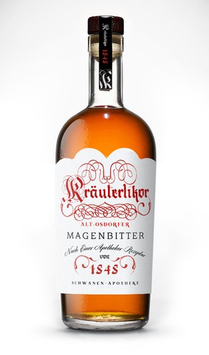 Whiskey label with the title 'Kräuterlikör'