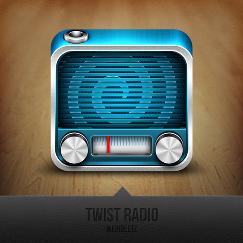 IPhone design with the title 'iPhone App icon wanted for Twist Radio'