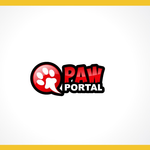 Cute messages logo with the title 'paw portal logo'
