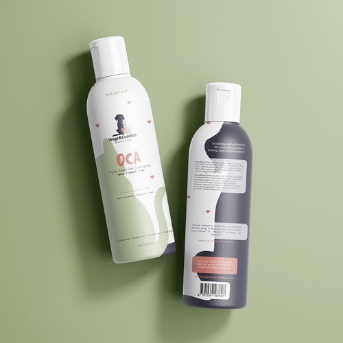 Pet label with the title 'Fun friendly label design'