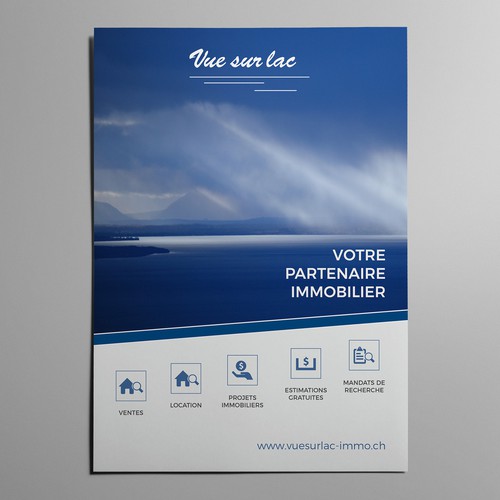 Swiss design with the title 'Real Estate & Mortgage Flyer'