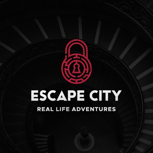 Keyhole design with the title 'Logo For Escape Room'