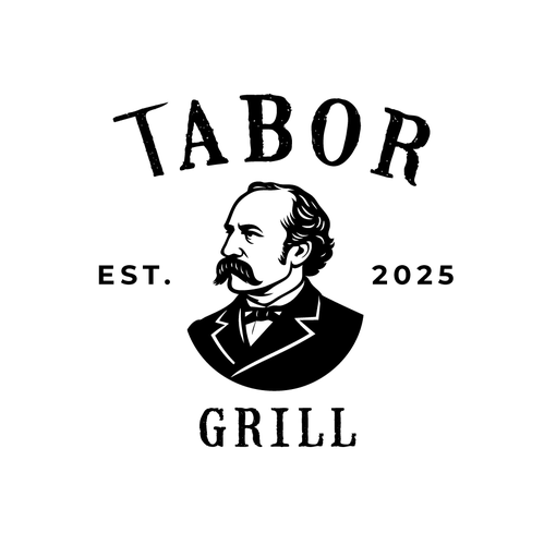 Thematic design with the title 'TABOR GRILL'