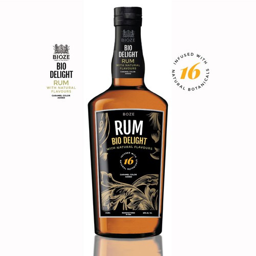 Bio design with the title 'Rum label design'
