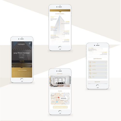 Mobile website with the title 'Responsive design for a luxury brand'