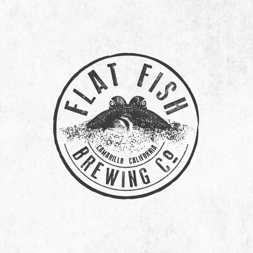 Sand logo with the title 'Flat Fish Brewing Co.'