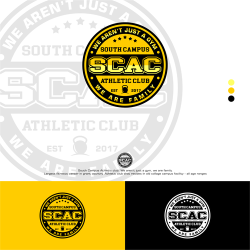 Athletic logo with the title 'SCAC Logo Concept'