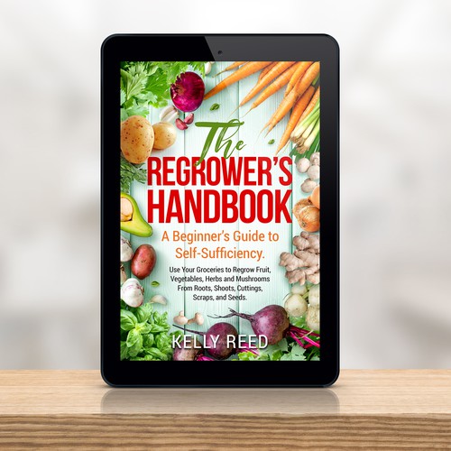 DIY design with the title 'E-book cover for The regrower's handbook'