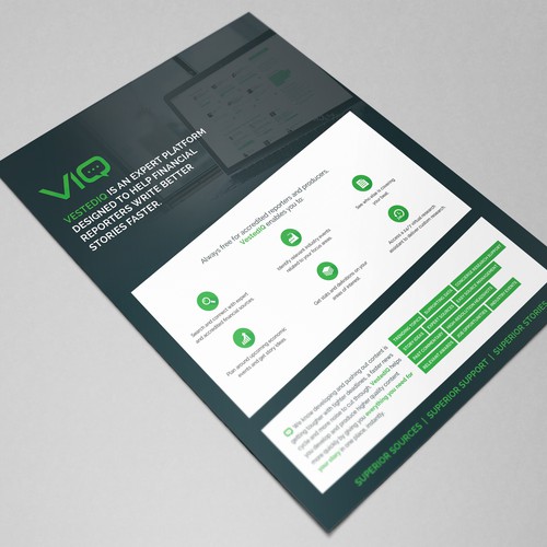 Accounting design with the title 'Design a one-pager/brand for a new tech platform'