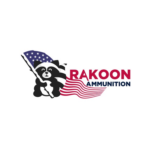 Flag logo with the title 'Rakoon Ammunition'