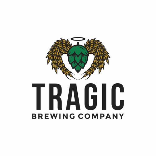 Hop design with the title 'Bold Logo for Tragic Brewing Company'