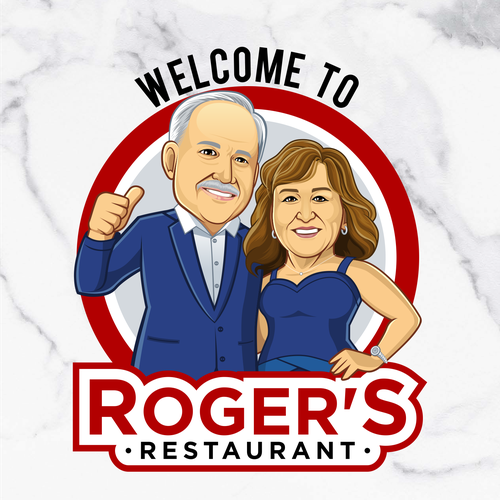 Mascot brand with the title 'Character design for ROGER'S RESTAURANT'