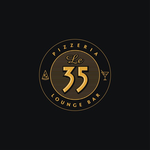 Pizza logo with the title 'Le 35 Pizzeria'