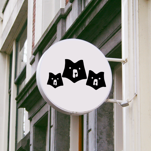 Bookstore logo with the title 'Three Bears Booksellers'