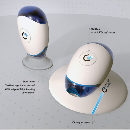 Device design with the title 'EyeDrop device'