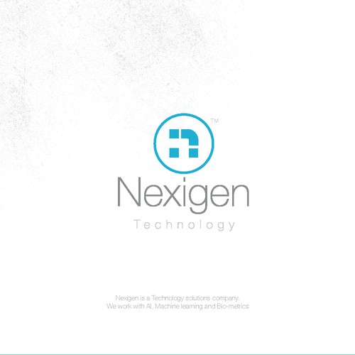 Cyan design with the title 'Technology Edgy Logotype'
