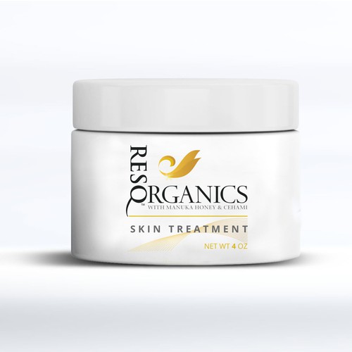 Cream label with the title 'Resq Organics'