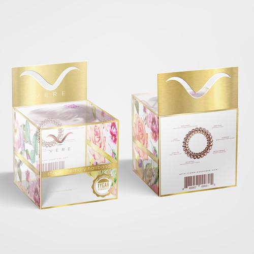 Flower packaging with the title 'Vere hair packaging design'