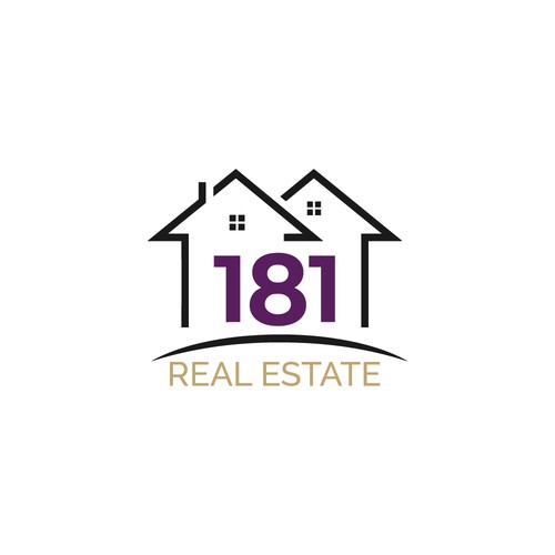 Facade logo with the title '" 181 Real Estate " sophisticated real estate development design'