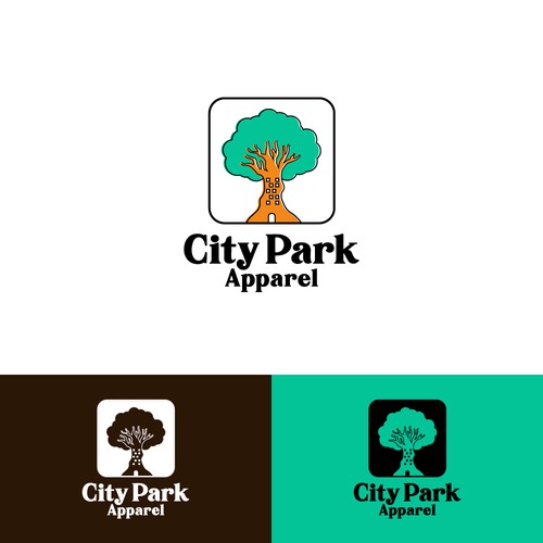 Pictorial logo with the title 'City Park Apparel Logo Concept'