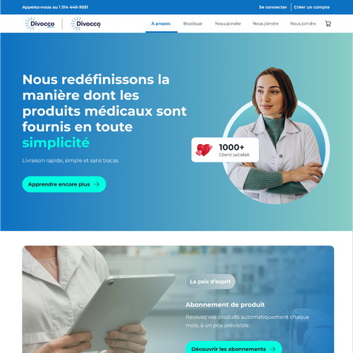 Pharmaceutical website with the title 'Modern medical website'