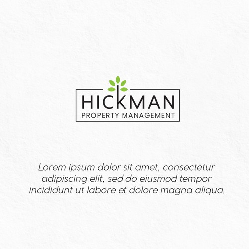 Rectangular logo with the title 'Hickman logo'