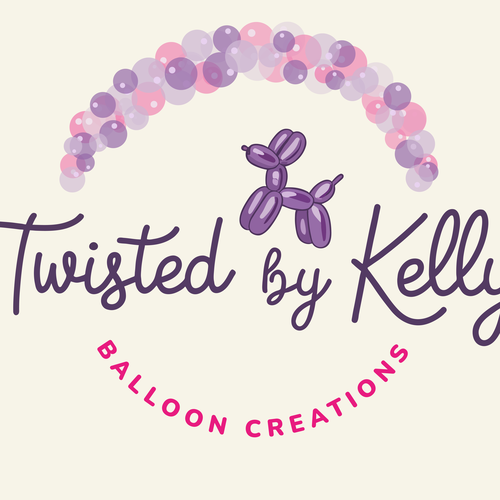 Balloon design with the title 'Twisted by Kelly'