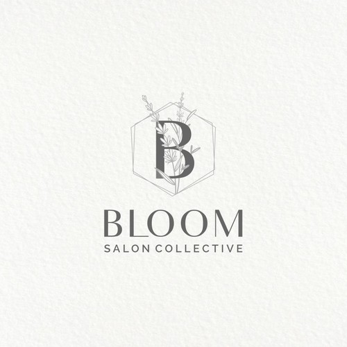 Lavender logo with the title 'feminine logo for Bloom Salon Collective'
