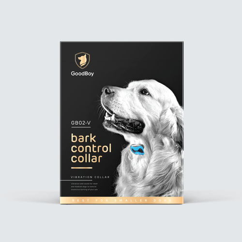 Quality packaging with the title 'Dog bark collar box'