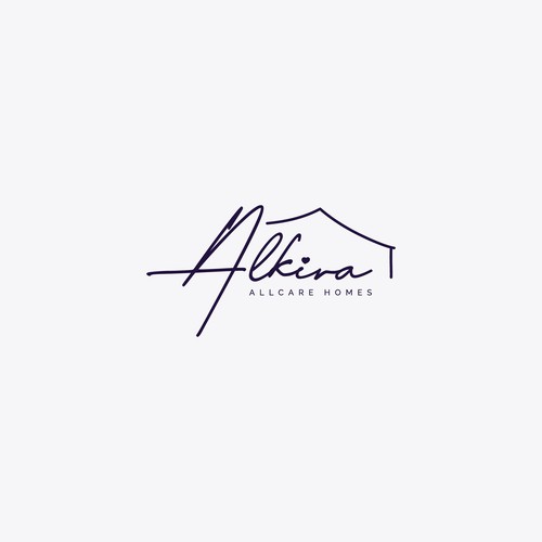 Script brand with the title 'simple logo concept for Alkira'