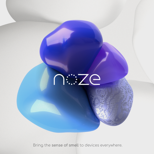 Futuristic brand with the title 'Minimalist Brand Identity for AI Odor Sensor'