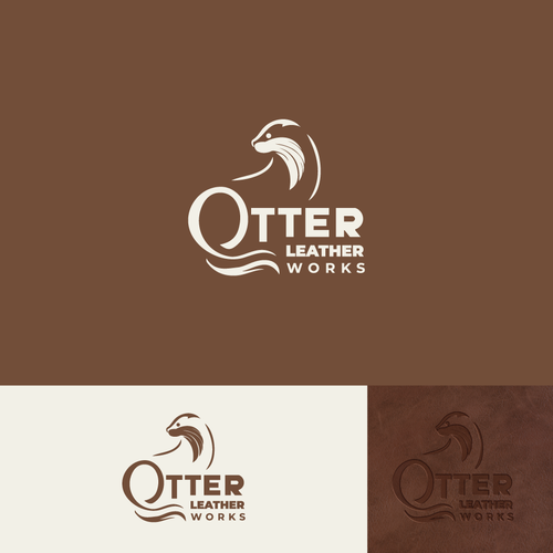 Leather logo with the title 'Logo Otter Leather Works'