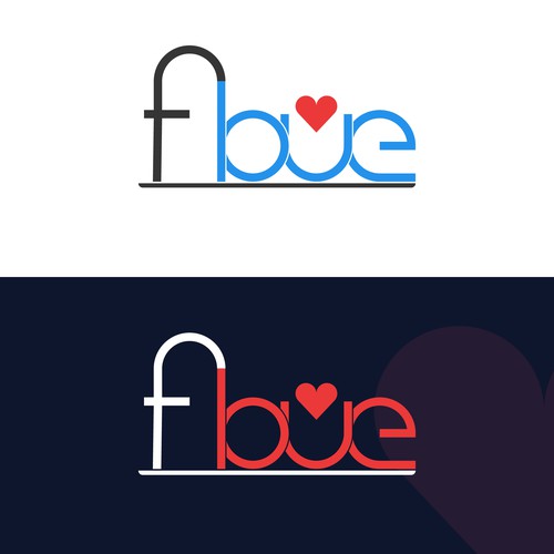 Freelancer logo with the title 'Flove typography logo design'