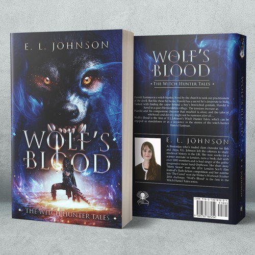 Blue book cover with the title 'Wolf's Blood'